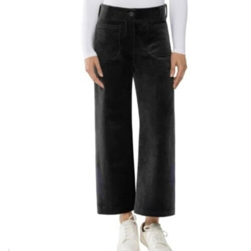 Matty M wide leg corduroy pants in black